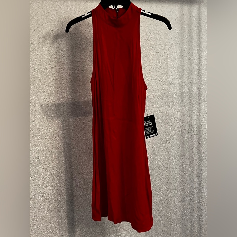 Express Vibrant Red Zip-Front Dress